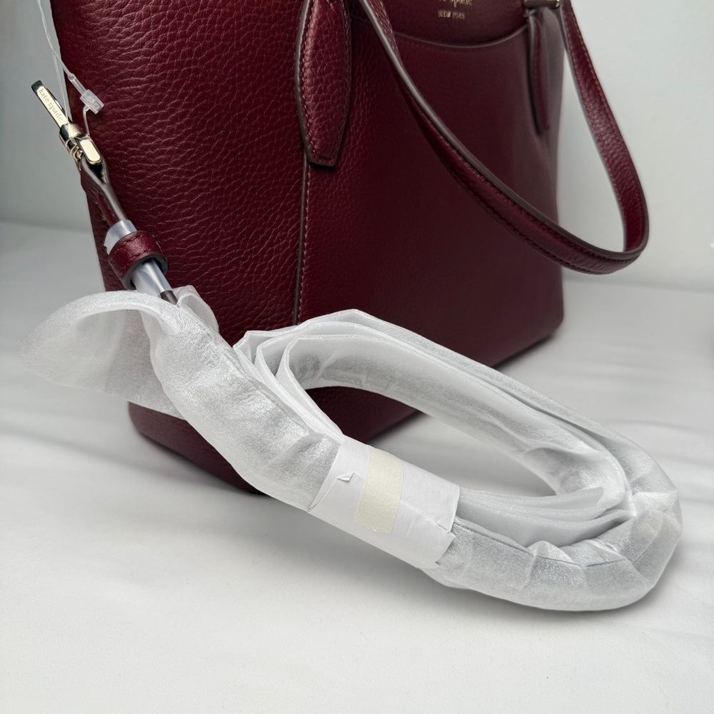 Kate Spade New York Monica pebbled leather‎ Deep Red Satchel Bag - Picture 8 of 14